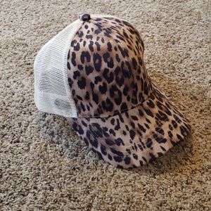 CC pony leopard cap